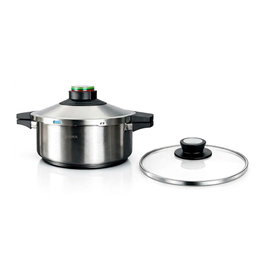 Elma Prêst Cocotte-minute 4 L en acier inoxydable 18/10 avec couvercle en verre