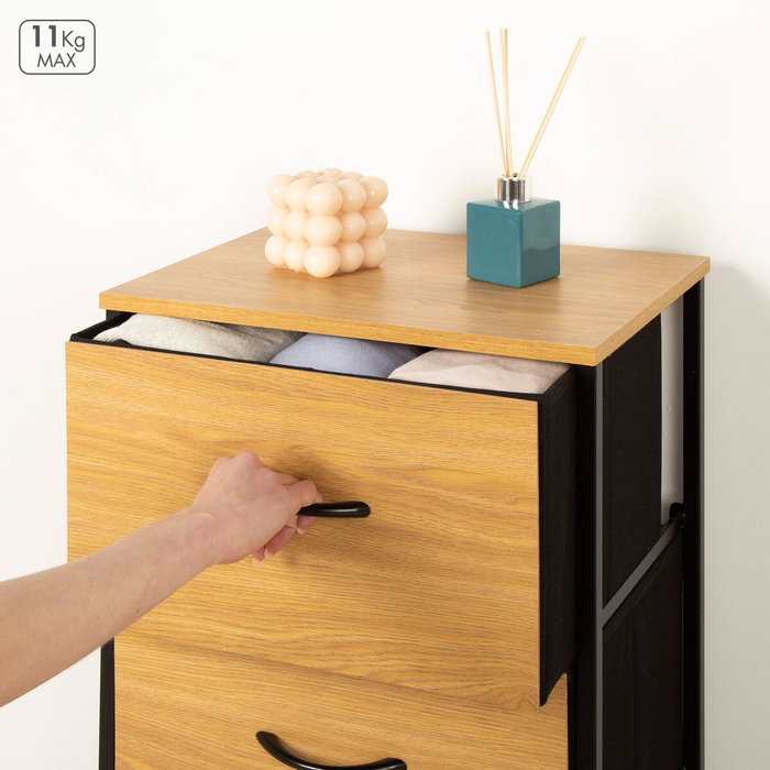 Max Home Table de Nuit Noir 40 x 52 x 30 cm