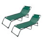 Marbueno Pack de 2 Tumbonas Plegables Acier avec Coque Jardin Piscine 190x58x27 Vert MARBUENO SUMMER 10002X2