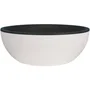 RIVIERA - Pot de fleurs coupe, Granit, Diamètre 40 cm Hauteur 15 cm, Blanc, Polypropylène sans réserve d'eau
