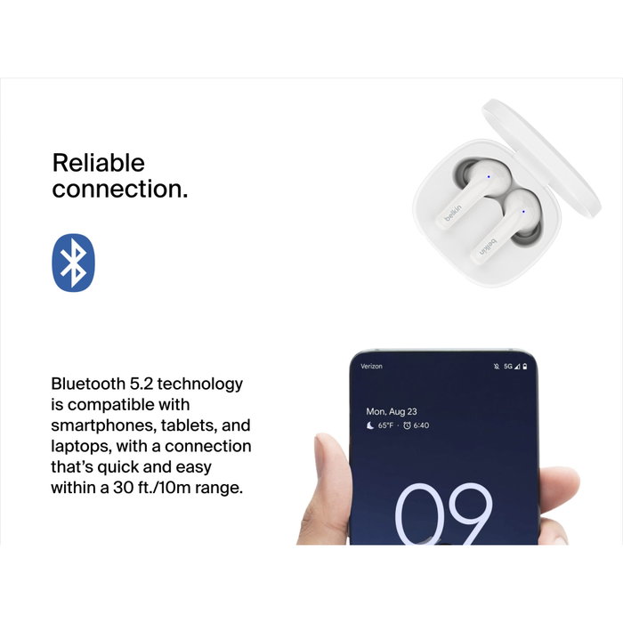 Belkin SoundForm Motion AUC010btWH - Écouteurs True Wireless Blanc Belkin SoundForm Motion AUC010btWH - Écouteurs True Wireless Blanc