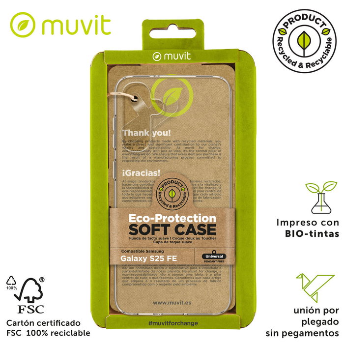Protection pour téléphone portable Muvit for Change Galaxy S25 FE Transparent