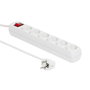 MicroConnect Multiprise 6 prises Schuko avec interrupteur marche/arrêt, câble 1,5 mètres, blanc