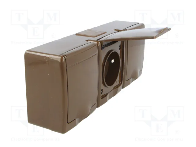 PAWBOL Socle d'alimentation AC marron 2P+PE