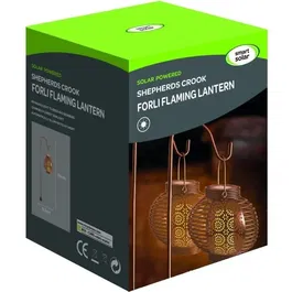 Smart Garden Lanterne solaire Forli Flaming - Effet flamme vacillante réaliste Cool Flame - Pack de 2 - Dimensions: 92 x 15 cm