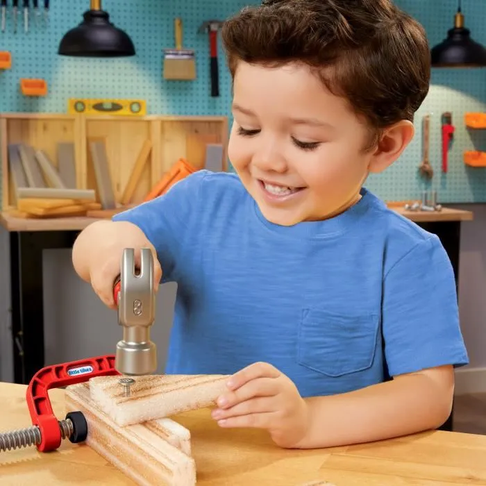 Little Tikes - Kit de construction créatif avec marteau et clous pour enfants dès 3 ans - Jouet pour développer la créativité et la motricité fine