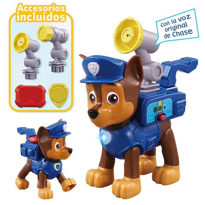 VTech Pat' Patrouille Chase Mascotte Interactive Al Rescate ! 80-563122, Jouet Éducatif avec Voix Originale, 2 Modes de Jeu et Accessoires, +3 Ans