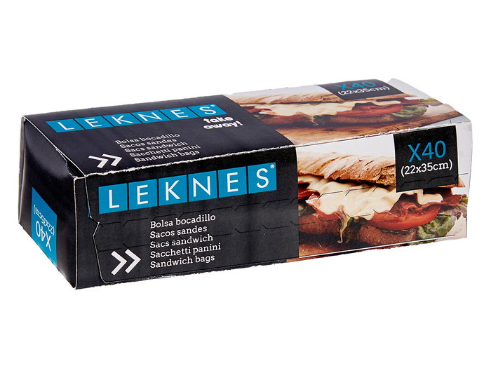 Leknes Sac plastique sandwich 40 pièces 22x35 cm blanc (Set de 30)