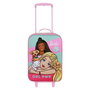 Barbie Pets - Valise cabine souple pour enfant avec motif 3D Barbie Pets, dimensions 33 x 17 x 52 cm (hors roues), rose