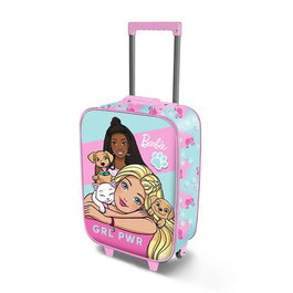 Barbie Pets - Valise cabine souple pour enfant avec motif 3D Barbie Pets, dimensions 33 x 17 x 52 cm (hors roues), rose