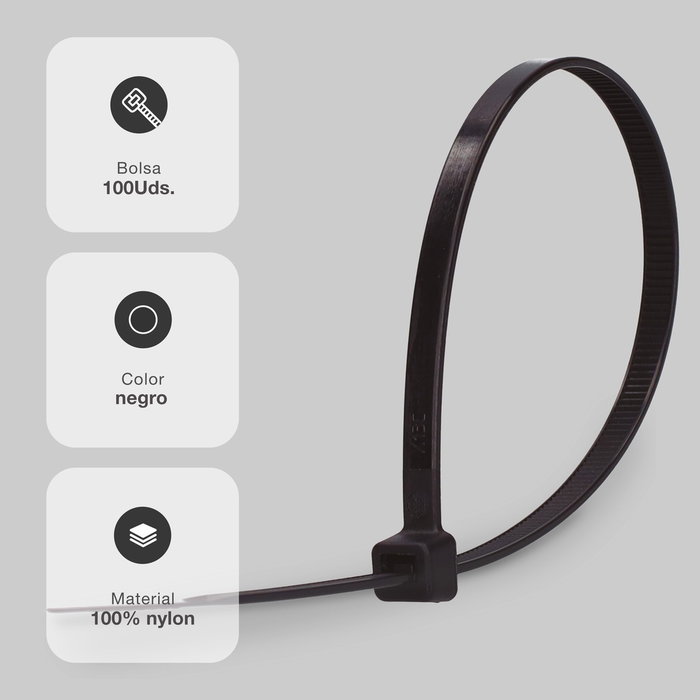 Hantums Sac de 100 colliers de serrage 100% nylon 140x3,6mm Noir Hantums Sac de 100 colliers de serrage 100% nylon 140x3,6mm Noir