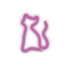 Forever Forever Light Neon LED Chat Rose Lampe de Bureau Décorative USB/Piles