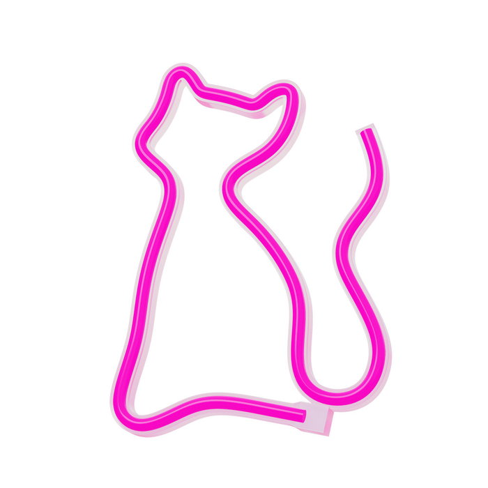 Forever Forever Light Neon LED Chat Rose Lampe de Bureau Décorative USB/Piles