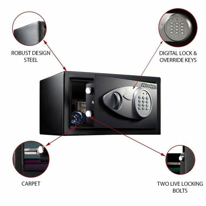 Master Lock X041ML Coffre-fort 11L Noir et Gris