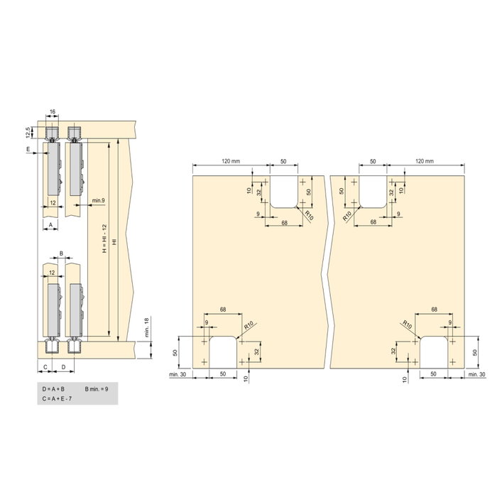 Emuca Kit de ferrures pour Flow 2 portes coulissantes et armoire à fermeture souple avec rails encastrés 2,35m, panneaux non inclus, Anodisé mat Emuca Kit de ferrures pour Flow 2 portes coulissantes et armoire à fermeture souple avec rails encastrés 2,35m, panneaux non inclus, Anodisé mat