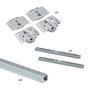 Emuca Kit de ferrures pour Flow 2 portes coulissantes et armoire à fermeture souple avec rails encastrés 2,35m, panneaux non inclus, Anodisé mat