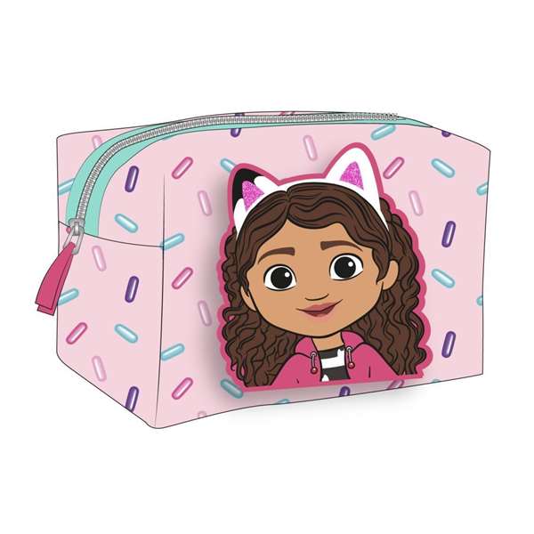 Cerdá Neceser Gabby's Dollhouse - Trousse de toilette de voyage pour enfants 17 x 10 x 7 cm - Jouet pour filles et garçons de 2 à 8 ans