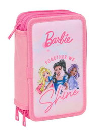 Safta Plumier Triple Barbie 37 Pièces - Taille 12,5 x 19,5 x 5,5 cm - Pour Enfants à partir de 3 Ans