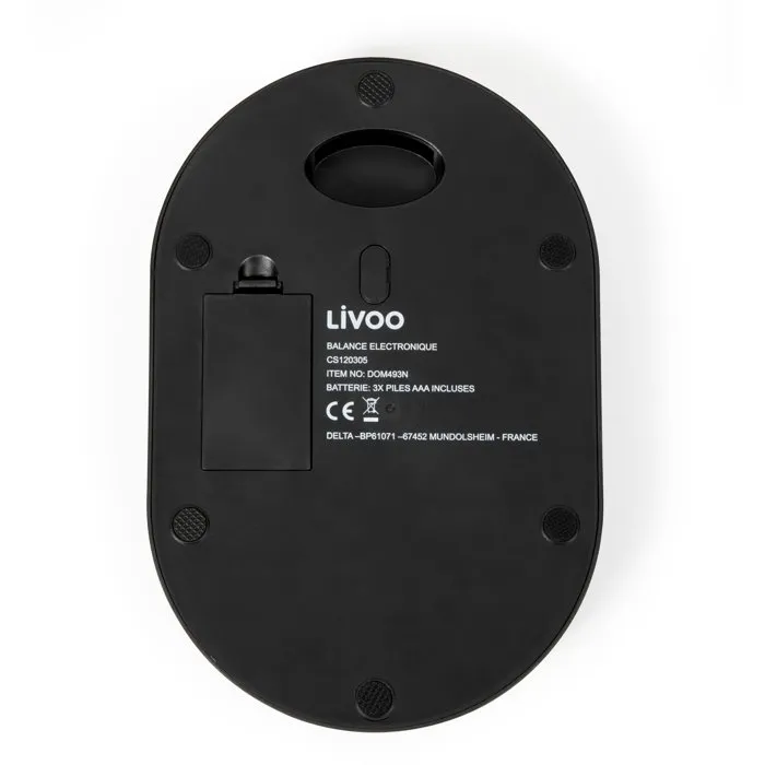 Livoo DOM493N Balance de cuisine électronique 5 kg avec écran LCD rétroéclairé