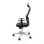 Piqueras y Crespo Chaise de Bureau 1D086G1 Gris foncé avec Appui-tête