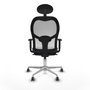 Piqueras y Crespo Chaise de Bureau 1D086G1 Gris foncé avec Appui-tête