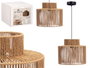 Giftdecor Lampe de Plafond Cylindre Corde 30x25x30cm Métal Papier Plastique Noir Marron (Set de 4)