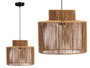 Giftdecor Lampe de Plafond Cylindre Corde 30x25x30cm Métal Papier Plastique Noir Marron (Set de 4)