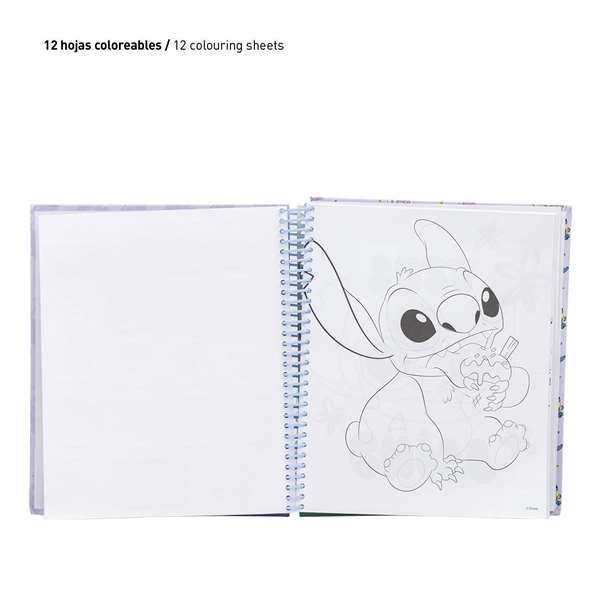 Cerdá Album d'activités coloriage Stitch livre de jeux enfants 2-8 ans multilingue bleu clair