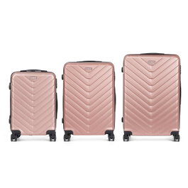 ARTE REGAL Set de 3 Valises Écaille ABS Rose