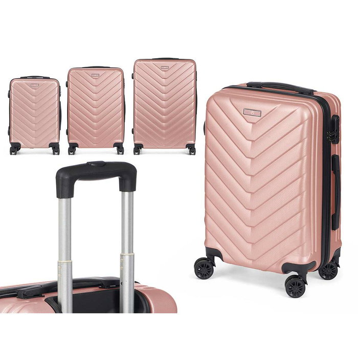 ARTE REGAL Set de 3 Valises Écaille ABS Rose