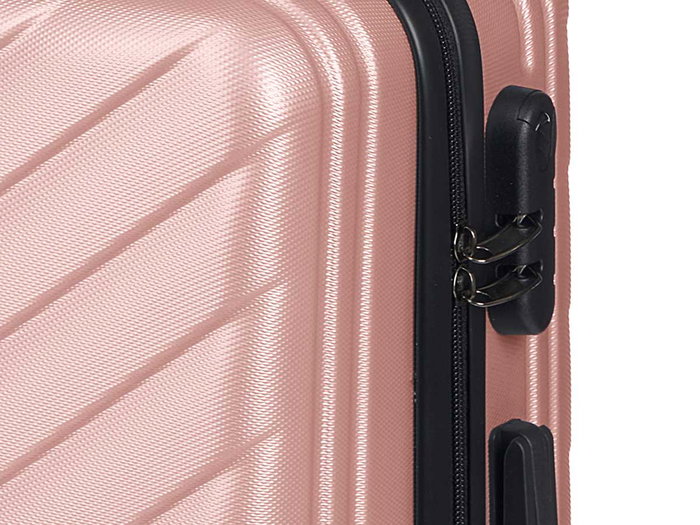 Arte Regal Set de 3 valises ABS rose avec écailles 49x74.5x28 cm (moyenne 67x45x26 cm, petite 57x38x23 cm)