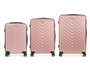 Arte Regal Set de 3 valises ABS rose avec écailles 49x74.5x28 cm (moyenne 67x45x26 cm, petite 57x38x23 cm)