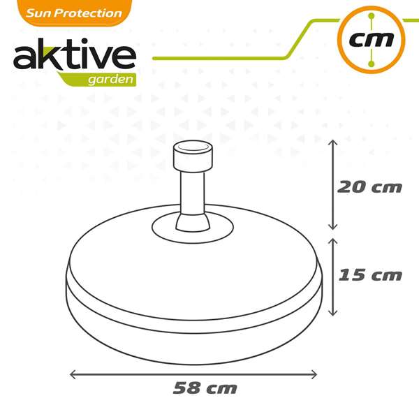Color Baby - Support de parasol en polyrésine blanche, tube 4.8 cm, capacité 30 kg, dimensions D58 x 35 cm Color Baby - Support de parasol en polyrésine blanche, tube 4.8 cm, capacité 30 kg, dimensions D58 x 35 cm