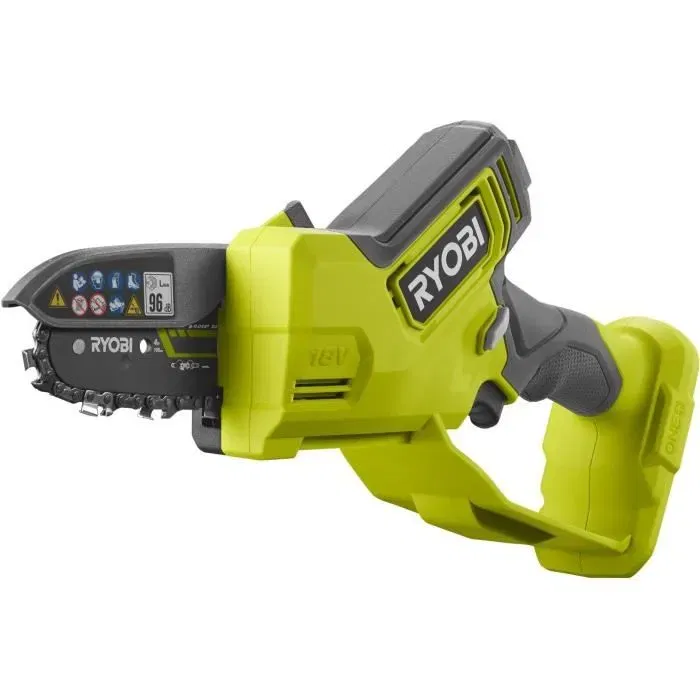 Ryobi RY18PSX10A-0 Élagueur à main sans fil 18V Brushless, guide chaîne 10 cm, vitesse de coupe 6 m/s, tendeur sans outil Ryobi RY18PSX10A-0 Élagueur à main sans fil 18V Brushless, guide chaîne 10 cm, vitesse de coupe 6 m/s, tendeur sans outil