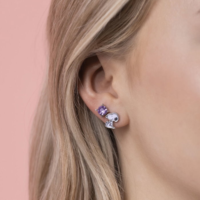 PEERS HARDY - Set de 3 paires de boucles d'oreilles avec design Snoopy, inclut un jeu de pierres