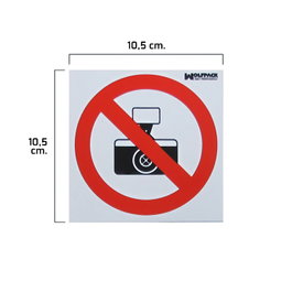 WOLFPACK LINEA PROFESIONAL Panneau Interdiction de Faire des Photographies 10,5x10,5 cm