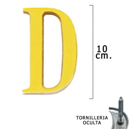 WOLFPACK LINEA PROFESIONAL Lettre D en laiton 10 cm avec vis