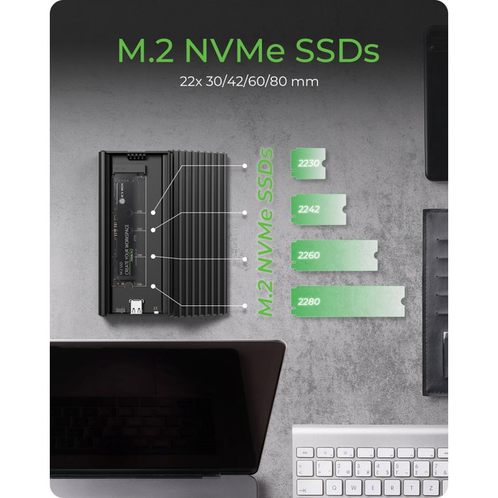 Icy Boîtier pour SSD M.2 NVMe IB-1917M-C32a USB Type-C