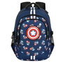 Karactermania Mochila Capitán América Run Plus FAN - Sac à dos 44x34x21 cm avec port USB, compartiments multiples et dos aéré