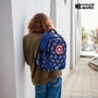 Karactermania Mochila Capitán América Run Plus FAN - Sac à dos 44x34x21 cm avec port USB, compartiments multiples et dos aéré