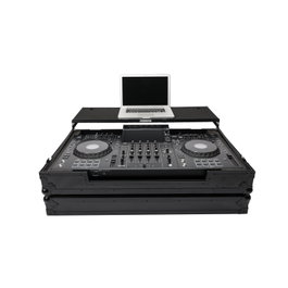 MAGMA Workstation DJ-Controller XDJ-AZ / XDJ-XZ Noir, Contreplaqué 9mm, Aluminium, Acolchée, Roues