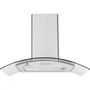 Continental Edison Hotte décorative CEH60GS2 - 60 cm - Aspiration recyclage/extraction - Inox/Verre - Classe A - 60x47x50/84 cm