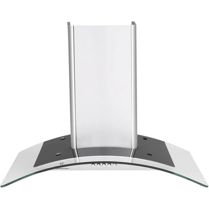 Continental Edison Hotte décorative CEH60GS2 - 60 cm - Aspiration recyclage/extraction - Inox/Verre - Classe A - 60x47x50/84 cm