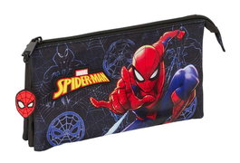 Safta Portatodo Triple Spider-Man Attack - Porte-tout 3 compartiments - Motif Spider-Man - Dimensions 22 x 12 x 3 cm - À partir de 3 ans