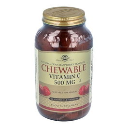 Solgar Vitamine C 500 mg Framboise 90 comprimés à mâcher