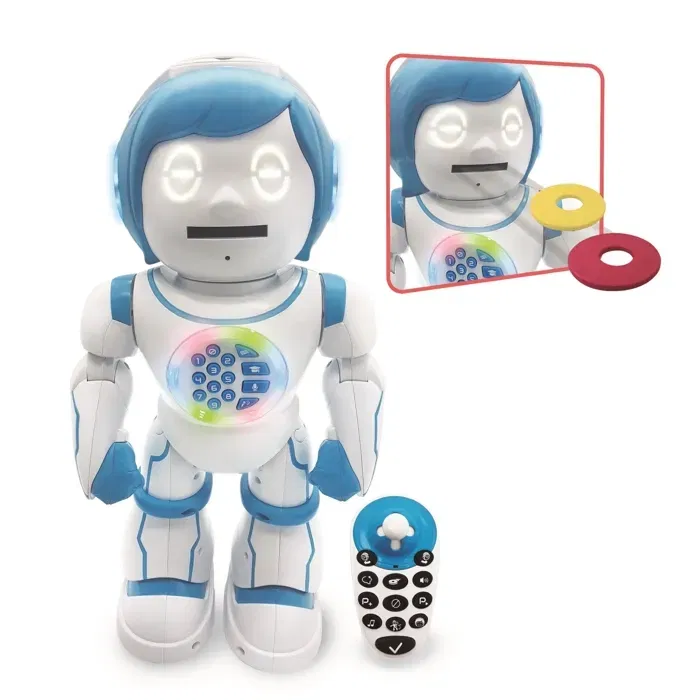 Lexibook Robot éducatif bilingue français anglais POWERMAN KID, robot jouet parlant programmable STEM avec danse, karaoké, 450+ quiz et story maker