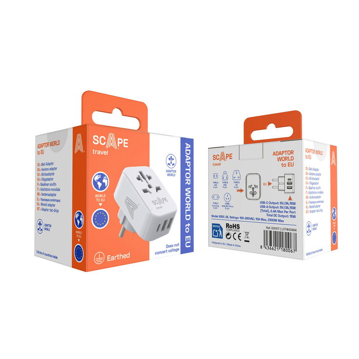 Multiprise Scape Travel 830C-DE Plastique Multiprise Scape Travel 830C-DE Plastique