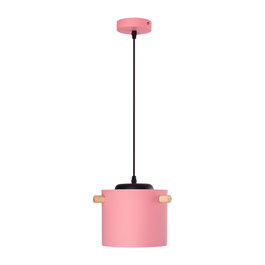 Maliyah Lampe à Suspension Bois/Acier Saumon