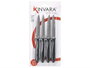 Kinvara Set de 4 couteaux noirs | Acier inoxydable et PP | 12,5 x 26,5 x 1 cm (Set de 12)