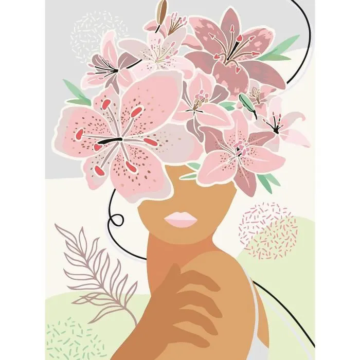 Ravensburger Fleurs sur mon esprit - Kit de peinture par numéros 24x30 cm